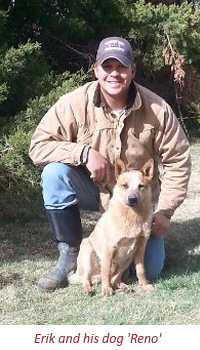 Erik and his dog 'Reno'